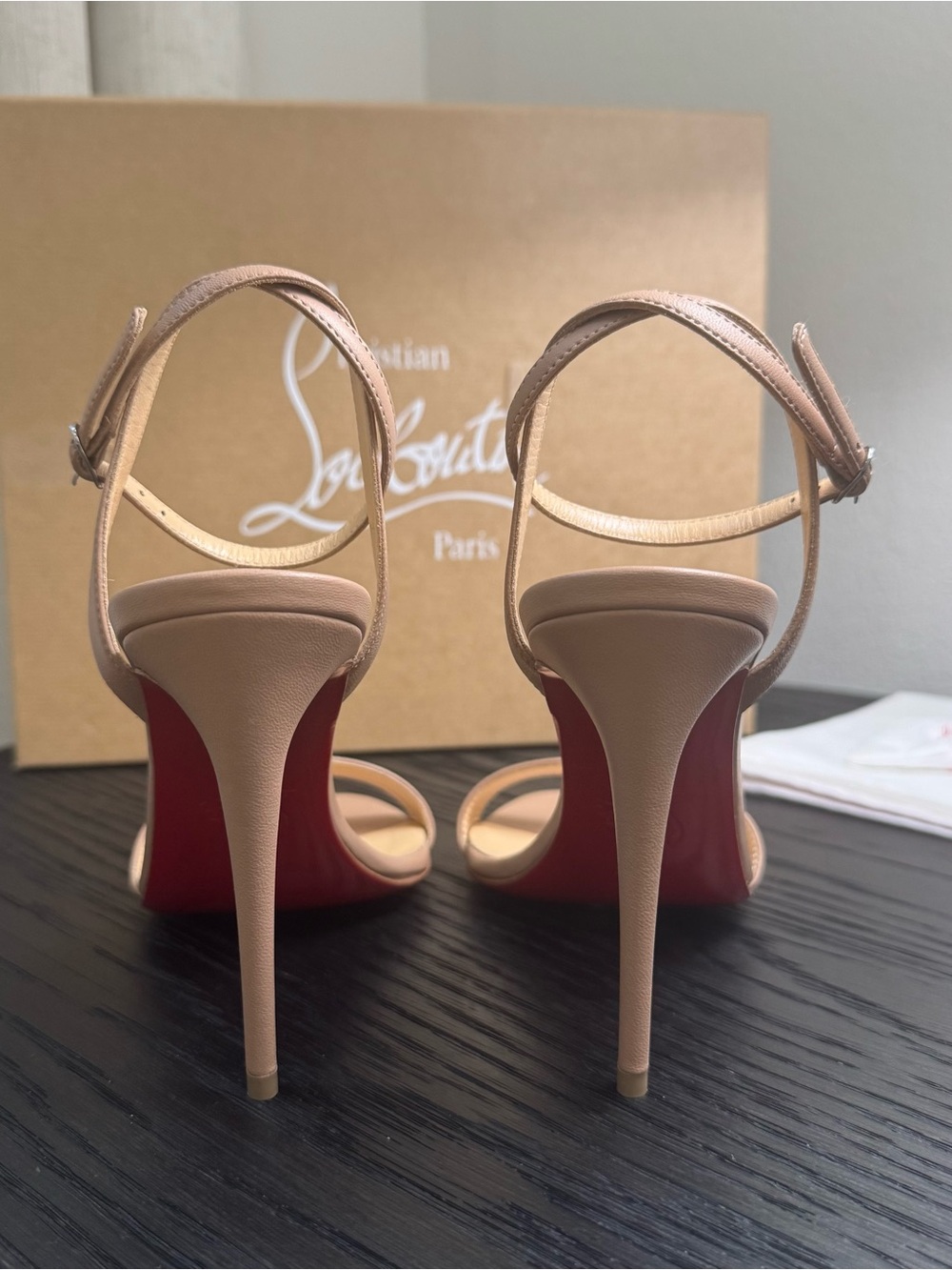 Christian Louboutin Loubigirl 100 Sandals Leather Nude 36.5 - Picture 6 of 9